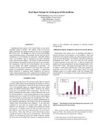 Image of publication Roof Span Design for Underground Stone Mines