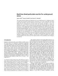 Cover page for Real-time Diesel Particulate Monitor for Underground Mines