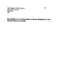 Image of publication Size Distribution and Deposition in Human Respiratory Tract: Particle Mass and Number