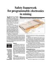 Image of publication Safety Framework for Programmable Electronics in Mining