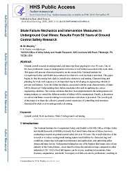 Cover page for Shale Failure Mechanics and Intervention Measures in Underground Coal Mines: Results From 50 Years of Ground Control Safety Research