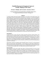 Image of publication Simplified Hyperspectral Imaging for Improved Geologic Mapping of Mine Slopes