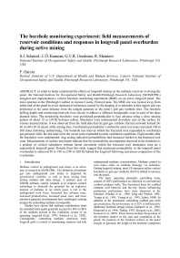 Image of publication The Borehole Monitoring Experiment: Field Measurements of Reservoir Conditions and Responses in Longwall Panel Overburden During Active Mining