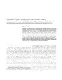 Image of publication The Effect of Cap Lamp Lighting on Postural Control and Stability