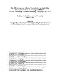 Image of publication The Effectiveness of Selected Technologies in Controlling Diesel Emissions in an Underground Mine: Isolated Zone Study at Stillwater Mining Company's Nye Mine