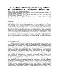 Image of publication The Long-term Performance of Surface Support Liners for Ground Control in an Underground Limestone Mine