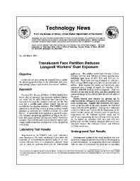 Image of publication Technology News 430 - Translucent Face Partition Reduces Longwall Worker's Dust Exposure