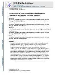 Cover image for Temperature Rise within a Mobile Refuge Alternative (RA) - Experimental Investigation and Model Validation