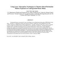 Image of publication Using Laser Absorption Techniques to Monitor Diesel Particulate Matter Exposure in Underground Stone Mines