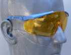 	Nonprescription safety glasses with wrap-around side protection