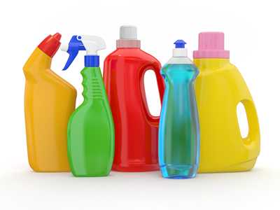 	Different detergent bottles