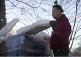 unloading a truck in the winter