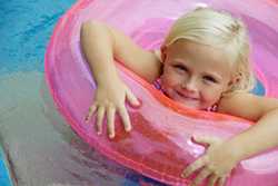 girl in inner tube