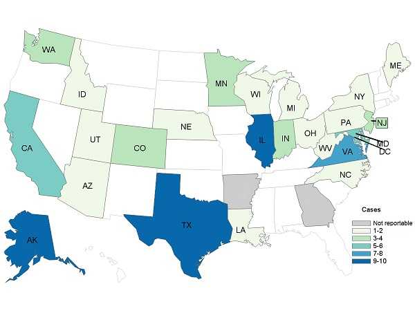 trichinellosis map 2015