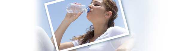 Graphic showing a teen-aged girl drinking water.