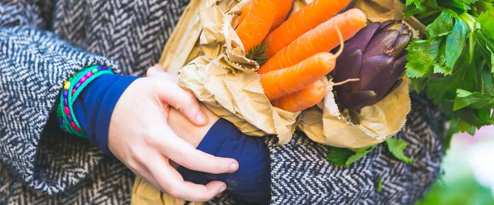 holding groceries