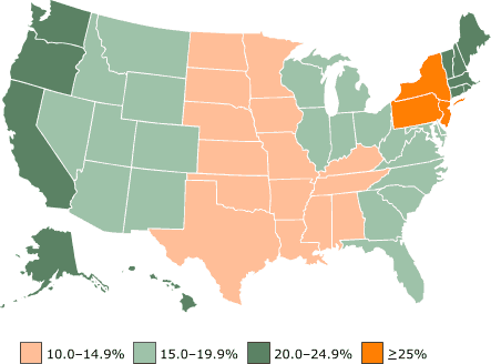 Map of the US