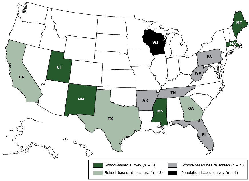 	State childhood obesity surveillance systems in the United States, 2014–2015.