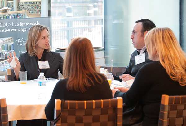 Whole Community Program leaders speak with Stacey Brawner from CDC