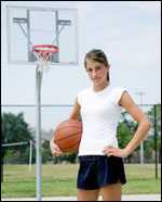 Girl holding basketball