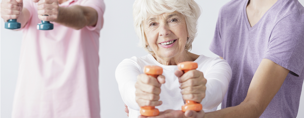 Image of an elderly lady working out