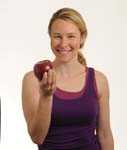 Woman eating apple