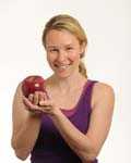 Woman eating apple