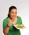 Woman eating a salad