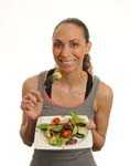 Woman eating a salad