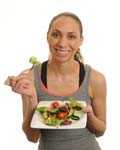 Woman eating a salad