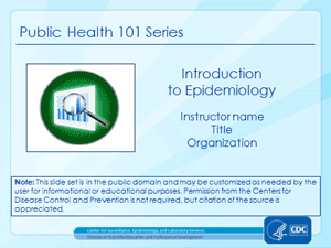 	Cover slide for Introduction to Epidemiology presentation