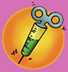 Cartoon drawing of a syringe