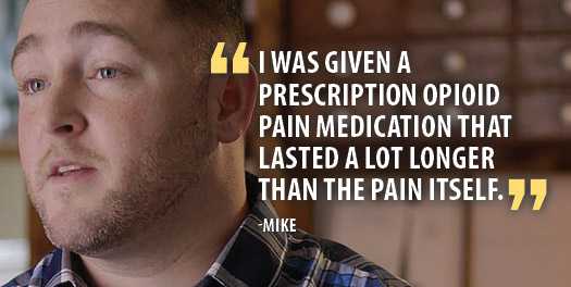 I was given a prescription opioid pain medication that lasted a lot longer than the pain itself. -Mike