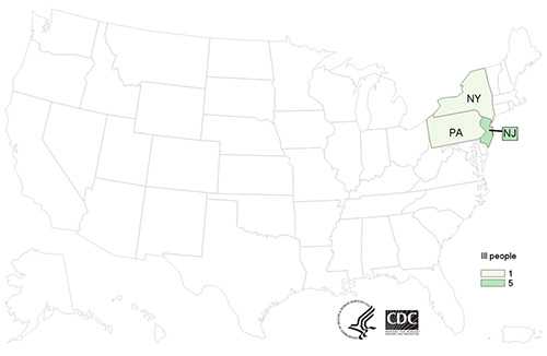 People infected with the outbreak strain of Salmonella Urbana, by state of residence