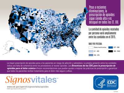 Infografía: Pese a recientes disminuciones, la prescripción de opioides sigue siendo alta y es desigual en todos los EE. UU.