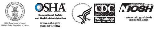 DOL, OSHA, HHS, CDC, NIOSH logos