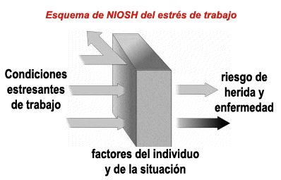 Esquema de NIOSH del estrés de trabajo