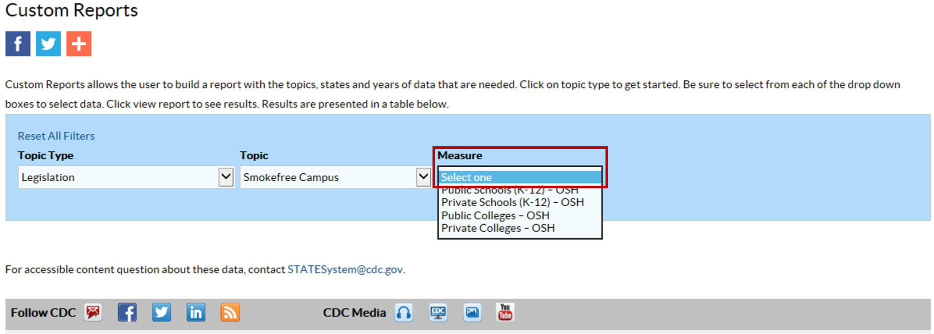 Viewing a report in Custom Reports