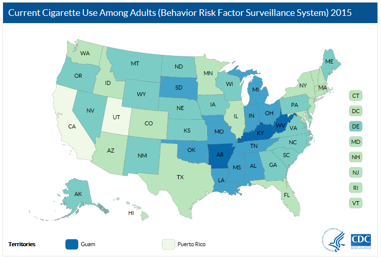 Current Cigarette Use Among Adults Interactive Map