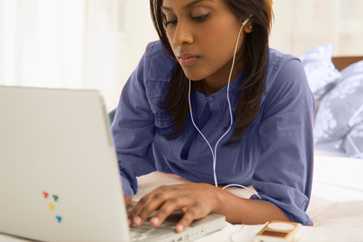 Photo of woman with laptop