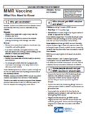 MMR (Measles, Mumps, & Rubella) VIS