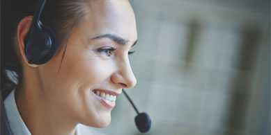 Woman on headset