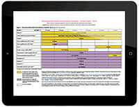 Tablet displaying vaccine schedule