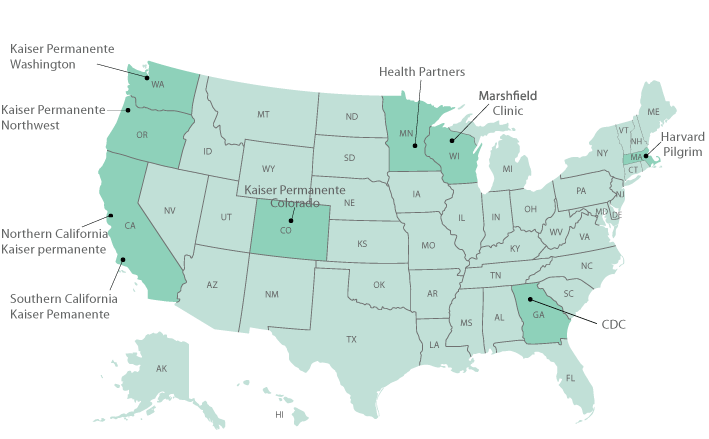 Participating VSD HealthCare Organizations Map