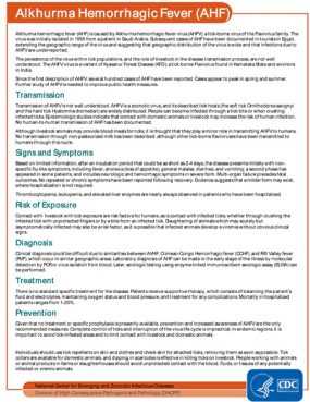 Factsheet: Alkhurma Hemorrhagic Fever (AHF)