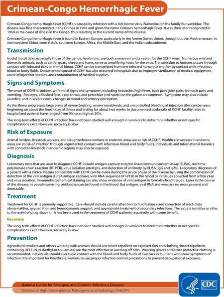 Factsheet: Crimean-Congo Hemorrhagic Fever (CCHF)