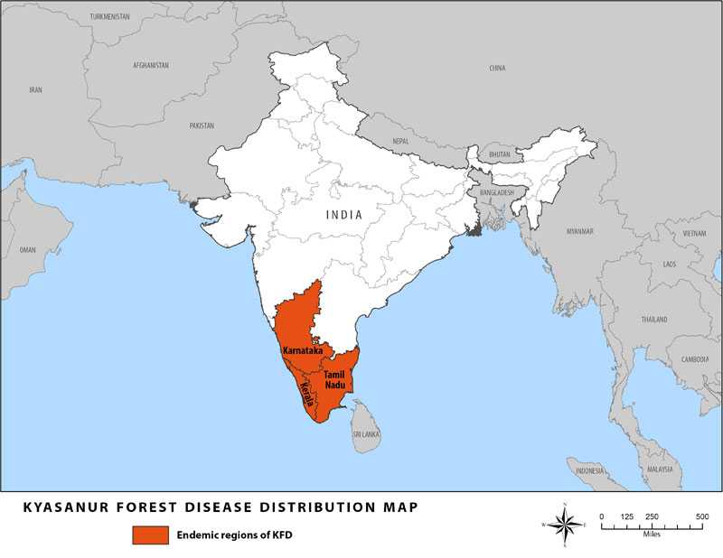 Kyasanur Forest Disease distribution map