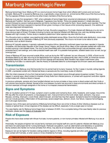 Factsheet: Marburg Hemorrhagic Fever