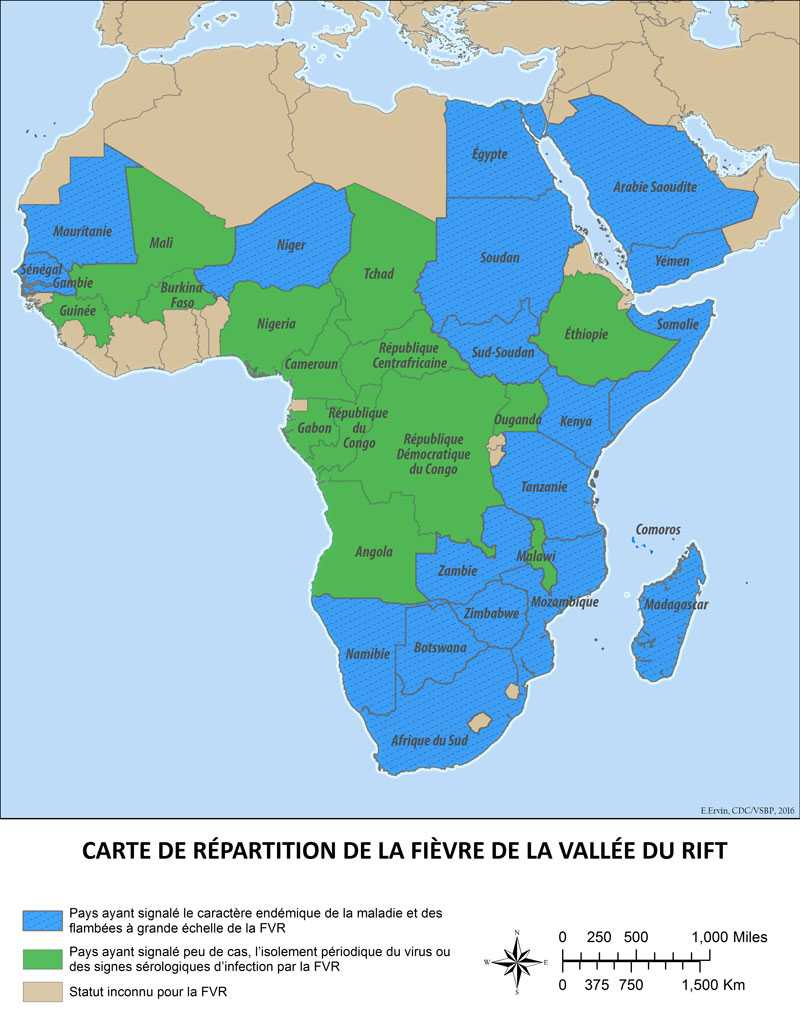 Carte de répartition de la FVR