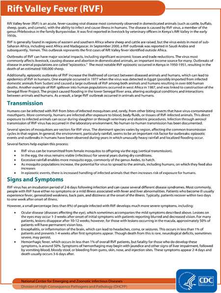 Factsheet: Rift Valley Fever (RVF)